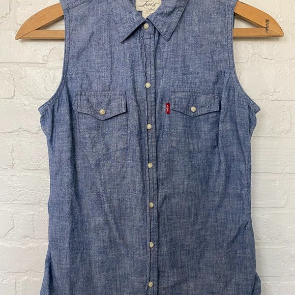 Levi’s Denim Western Sleeveless Top - Picture 4 of 5
